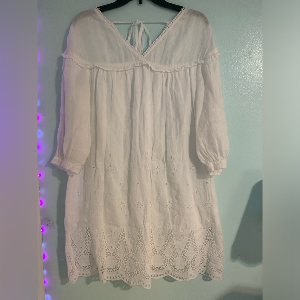 120% Lino White Dress